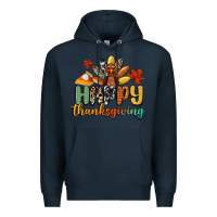 Navy happy thanksgiving Premium Hoodie - CowGirlArtShop