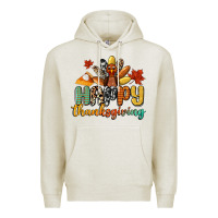 Oatmeal Heather happy thanksgiving Premium Hoodie - CowGirlArtShop