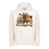 Pale Pink happy thanksgiving Premium Hoodie - CowGirlArtShop