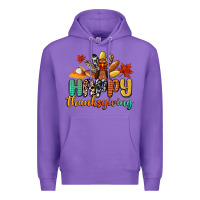 Purple happy thanksgiving Premium Hoodie - CowGirlArtShop