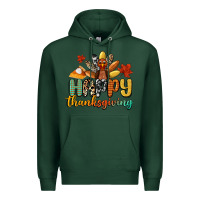 Sports Green happy thanksgiving Premium Hoodie - CowGirlArtShop