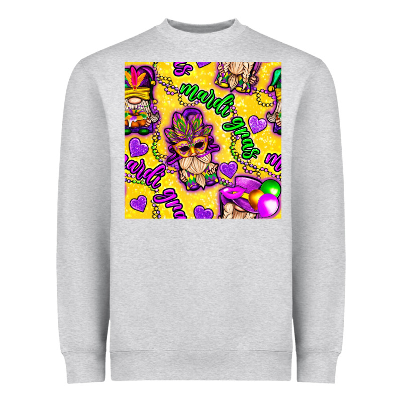 Mardi Gras Gnomies Seamless Pattern Heavyweight Sweatshirt by BundleAndBundleShop | Teevron