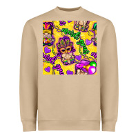 Mushroom Mardi gras gnomies seamless pattern Heavyweight Sweatshirt - BundleAndBundleShop
