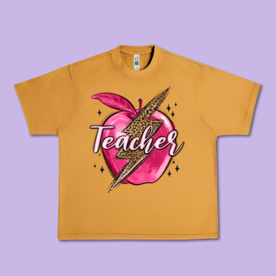 Teacher Lightning Bolt Valentine S Day Urban Heavy Tee Designed By Maliassmallbusiness