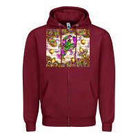 Burgundy Mardi Gras with crab Zipper Hoodie - NancyCooperArtShop