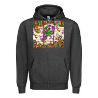 Charcoal Heather Mardi Gras with crab Zipper Hoodie - NancyCooperArtShop