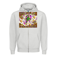 Dove Grey Mardi Gras with crab Zipper Hoodie - NancyCooperArtShop