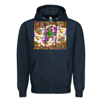 Navy Mardi Gras with crab Zipper Hoodie - NancyCooperArtShop