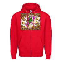 Red Mardi Gras with crab Zipper Hoodie - NancyCooperArtShop