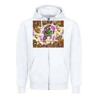 White Mardi Gras with crab Zipper Hoodie - NancyCooperArtShop