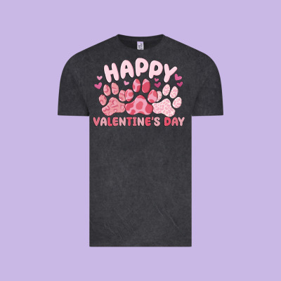 Happy Valentine's Day Vintage Tee Designed By Maliassmallbusiness