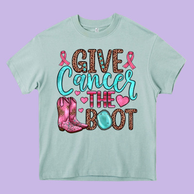 Give Cancer The Boot Heavy Core Tee Designed By Jahusdesignshop