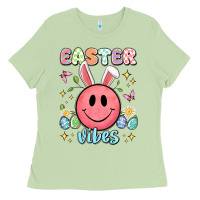 Matcha easter vibes smiley face Ladies Tee - Artiststas