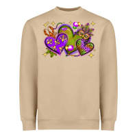 Mushroom Mardi Gras Hearts Heavyweight Sweatshirt - BundleAndBundleShop