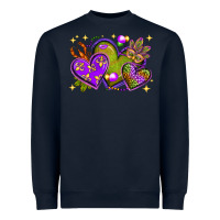 Navy Mardi Gras Hearts Heavyweight Sweatshirt - BundleAndBundleShop