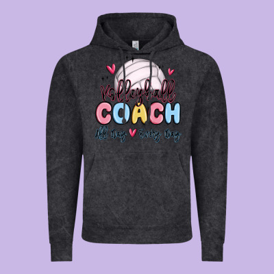 Volleyball Coach All Day Every Day Vintage Hoodie Designed By Maliassmallbusiness