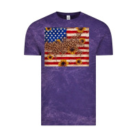 Cloud Purple American flag leopard sunflower Vintage Tee - JahusDesignShop