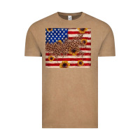 American Flag Leopard Sunflower Vintage Tee | Teevron