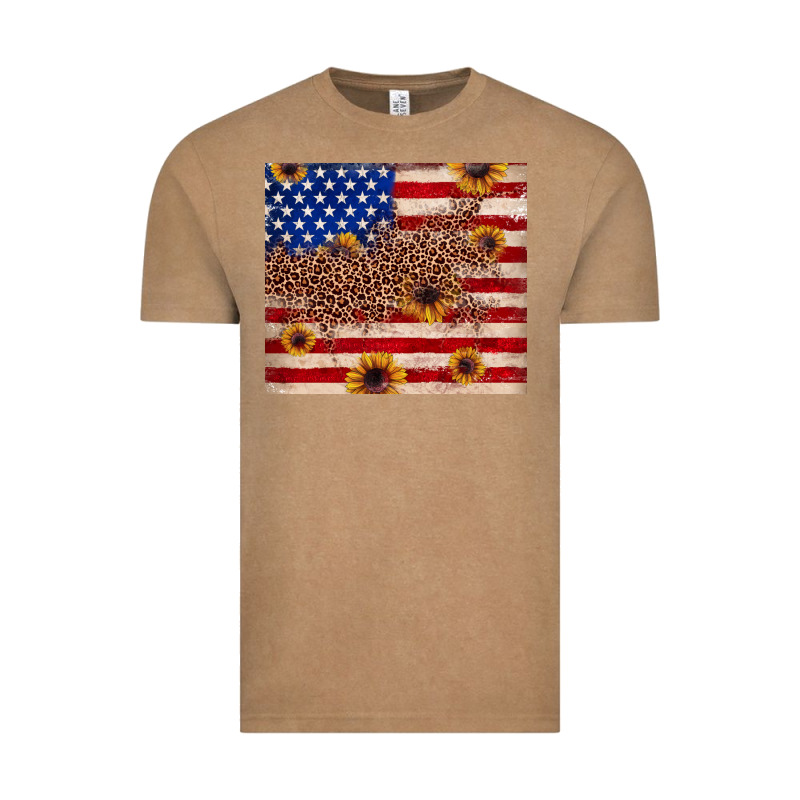 American Flag Leopard Sunflower Vintage Tee by JahusDesignShop | Teevron