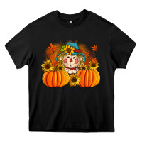Black fall scarecrow with pumpkins Heavy Core Tee - Artiststas