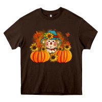 Chocolate Brown fall scarecrow with pumpkins Heavy Core Tee - Artiststas
