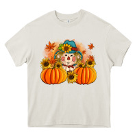 Cream fall scarecrow with pumpkins Heavy Core Tee - Artiststas