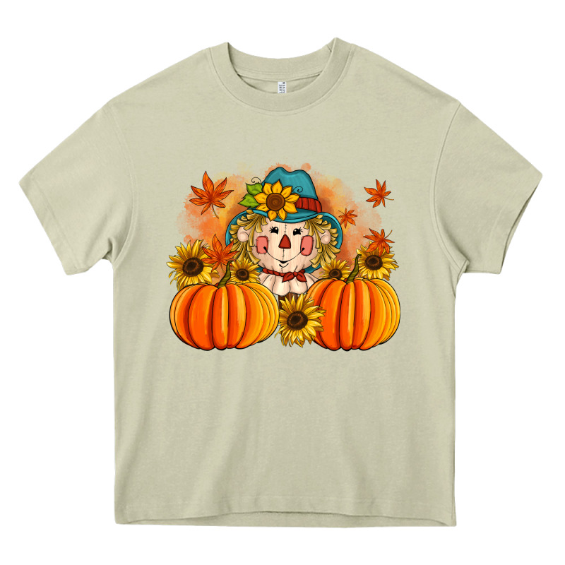 Fall Scarecrow With Pumpkins Heavy Core Tee by Artiststas | Teevron