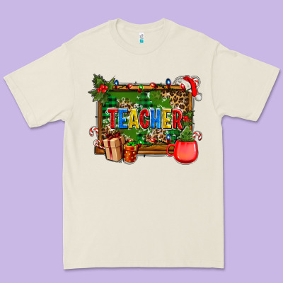 Christmas Teacher And Coffe Cup With Board Premium Tee Designed By Adodesignshop