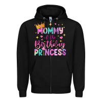Black mommy of the birthday princess Zipper Hoodie - NancyCooperArtShop