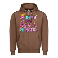 Chestnut mommy of the birthday princess Zipper Hoodie - NancyCooperArtShop