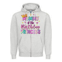 Dove Grey mommy of the birthday princess Zipper Hoodie - NancyCooperArtShop
