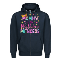 Navy mommy of the birthday princess Zipper Hoodie - NancyCooperArtShop
