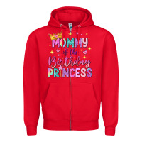 Red mommy of the birthday princess Zipper Hoodie - NancyCooperArtShop