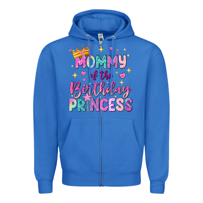 Mommy Of The Birthday Princess Zipper Hoodie by NancyCooperArtShop | Teevron