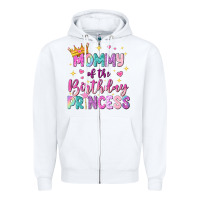 White mommy of the birthday princess Zipper Hoodie - NancyCooperArtShop
