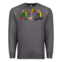 Charcoal Heather principal mardi gras cowgirl Premium Sweatshirt - CowGirlArtShop