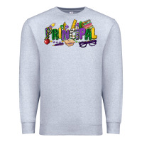 Heather Grey principal mardi gras cowgirl Premium Sweatshirt - CowGirlArtShop