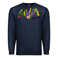 Navy principal mardi gras cowgirl Premium Sweatshirt - CowGirlArtShop