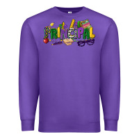 Purple principal mardi gras cowgirl Premium Sweatshirt - CowGirlArtShop