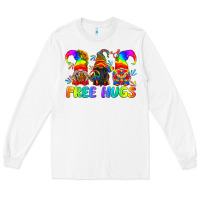 White LGBTQ Free Hugs Gnomes Long Sleeve Tee - BundleAndBundleShop
