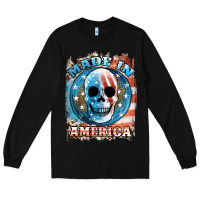 Black made in america skull Long Sleeve Tee - JahusDesignShop