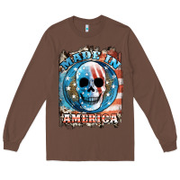 Chestnut made in america skull Long Sleeve Tee - JahusDesignShop