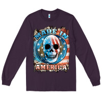 Plum made in america skull Long Sleeve Tee - JahusDesignShop
