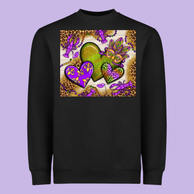 Mardi Gras Hearts Tumbler Bbs Heavyweight Sweatshirt Designed By Bundleandbundleshop