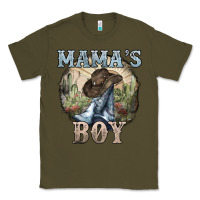 Army Green mamas boy western cowboy boots cactus Classic Tee - NancyCooperArtShop