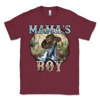 Burgundy mamas boy western cowboy boots cactus Classic Tee - NancyCooperArtShop