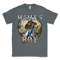 Charcoal Heather mamas boy western cowboy boots cactus Classic Tee - NancyCooperArtShop