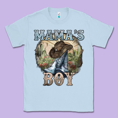 Mamas Boy Western Cowboy Boots Cactus Classic Tee Designed By Nancycooperartshop