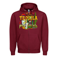 Burgundy Tequila Por Favor Zipper Hoodie - texasbilliewilder