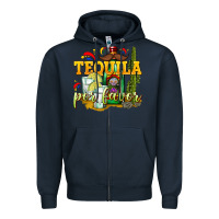 Navy Tequila Por Favor Zipper Hoodie - texasbilliewilder